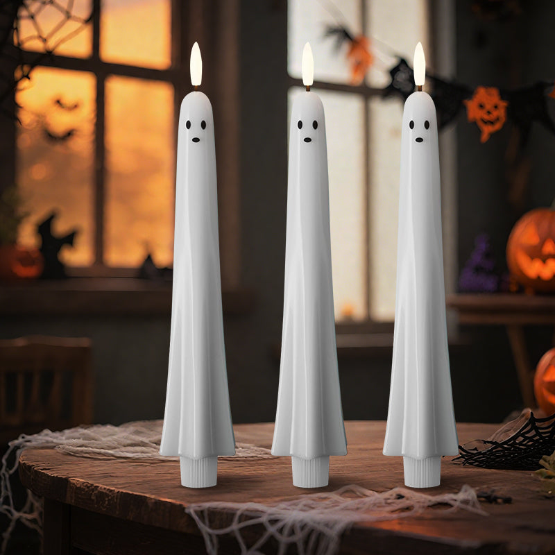 ππ» Remote-controlled ghost candle with 3D flaming wick π»π