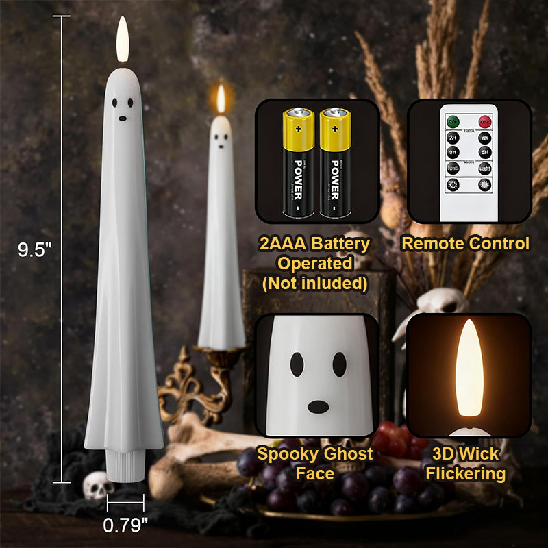 ππ» Remote-controlled ghost candle with 3D flaming wick π»π