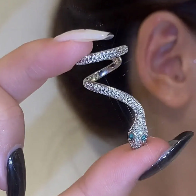 Smart Snake-Shaped Silver Ear Clip ๐