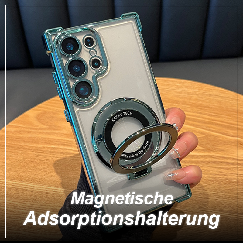 Electroplating four-corner airbag magnetic bracket mobile phone case