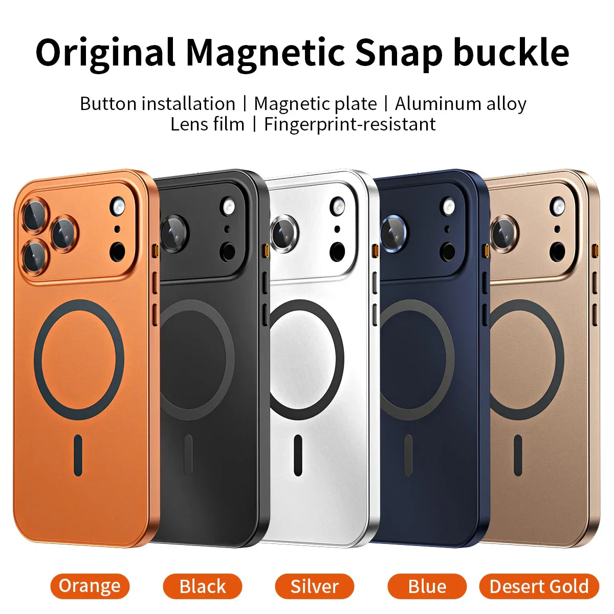 Magnetic Metal Frame Snap-On Case For iPhone