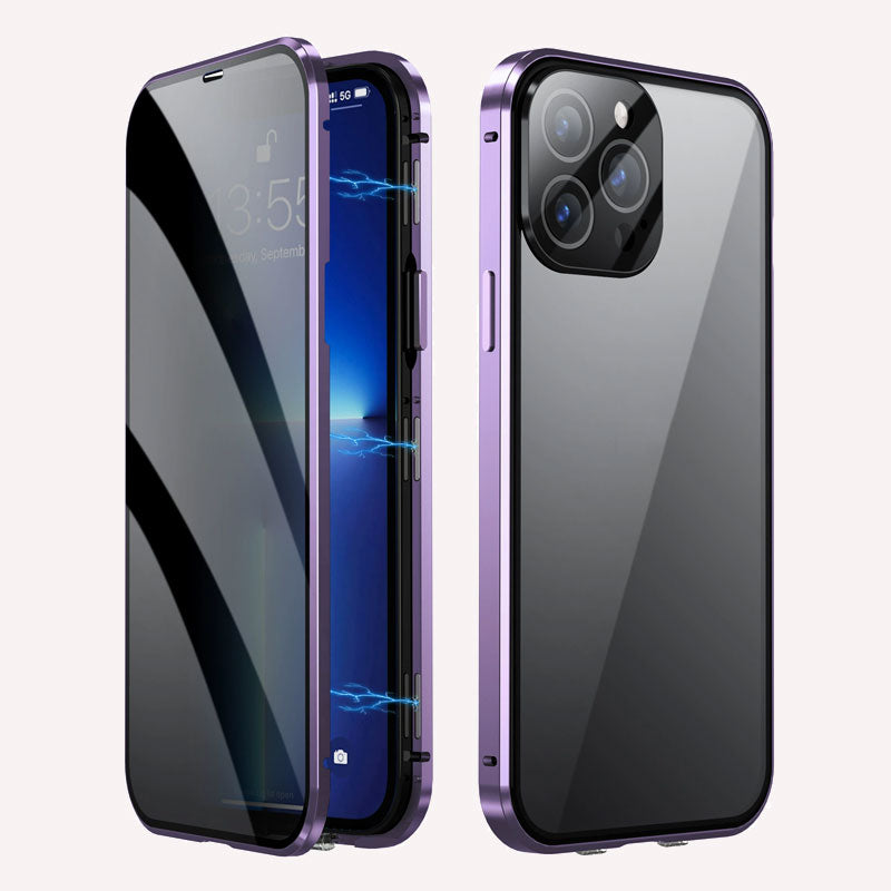 Double-sided magnetic anti-peep phone case