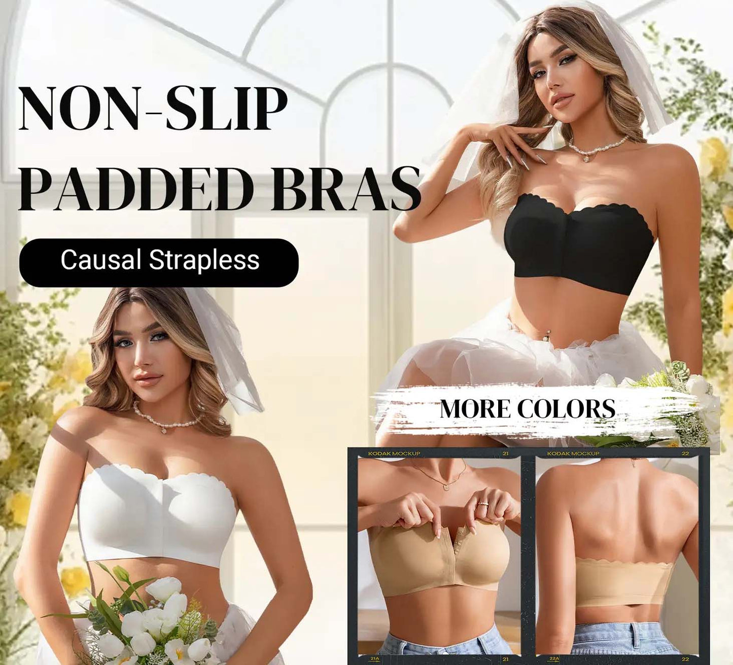 🤩Front-clasp strapless thin invisible push-up bra - A sexy must-have💃