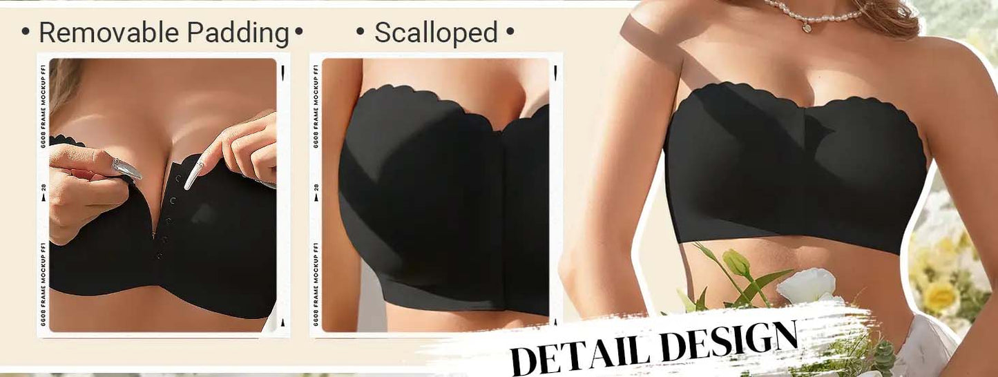 🤩Front-clasp strapless thin invisible push-up bra - A sexy must-have💃