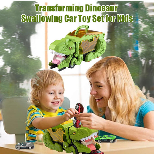 Transforming Dinosaur Swallowing Car Toy Set for Kids - Endless Fun Awaits! 🦖🚗