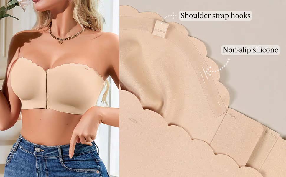 🤩Front-clasp strapless thin invisible push-up bra - A sexy must-have💃