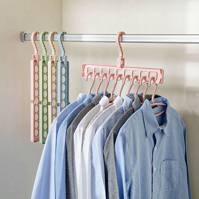 Nine-hole multifunctional magic storage hanger