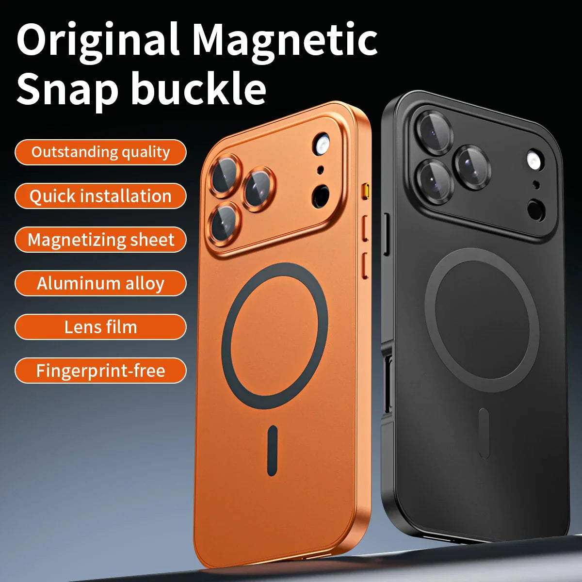 Magnetic Metal Frame Snap-On Case For iPhone