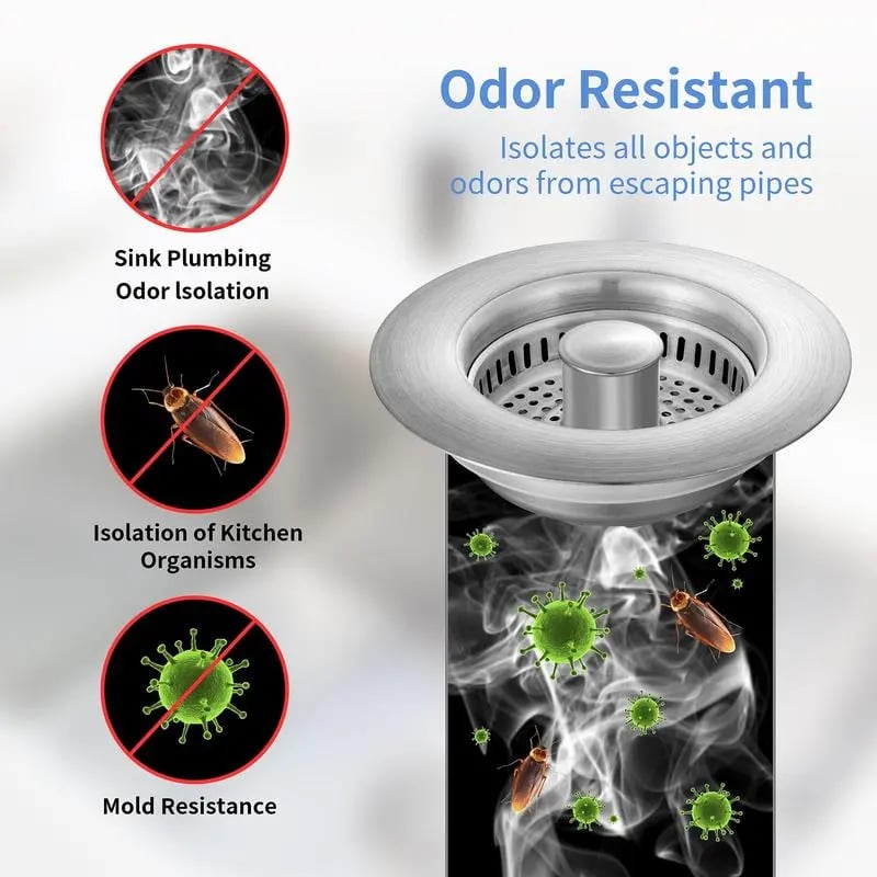 🔥3 in 1 Kitchen Sink Drain Strainer Kitchen Gadgets